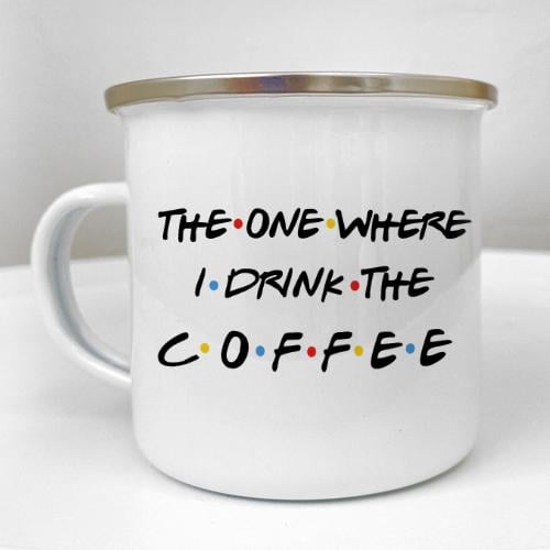 Кружка металлическая Camper "The one where I drink the coffee" 250 мл (KRM_23S002)