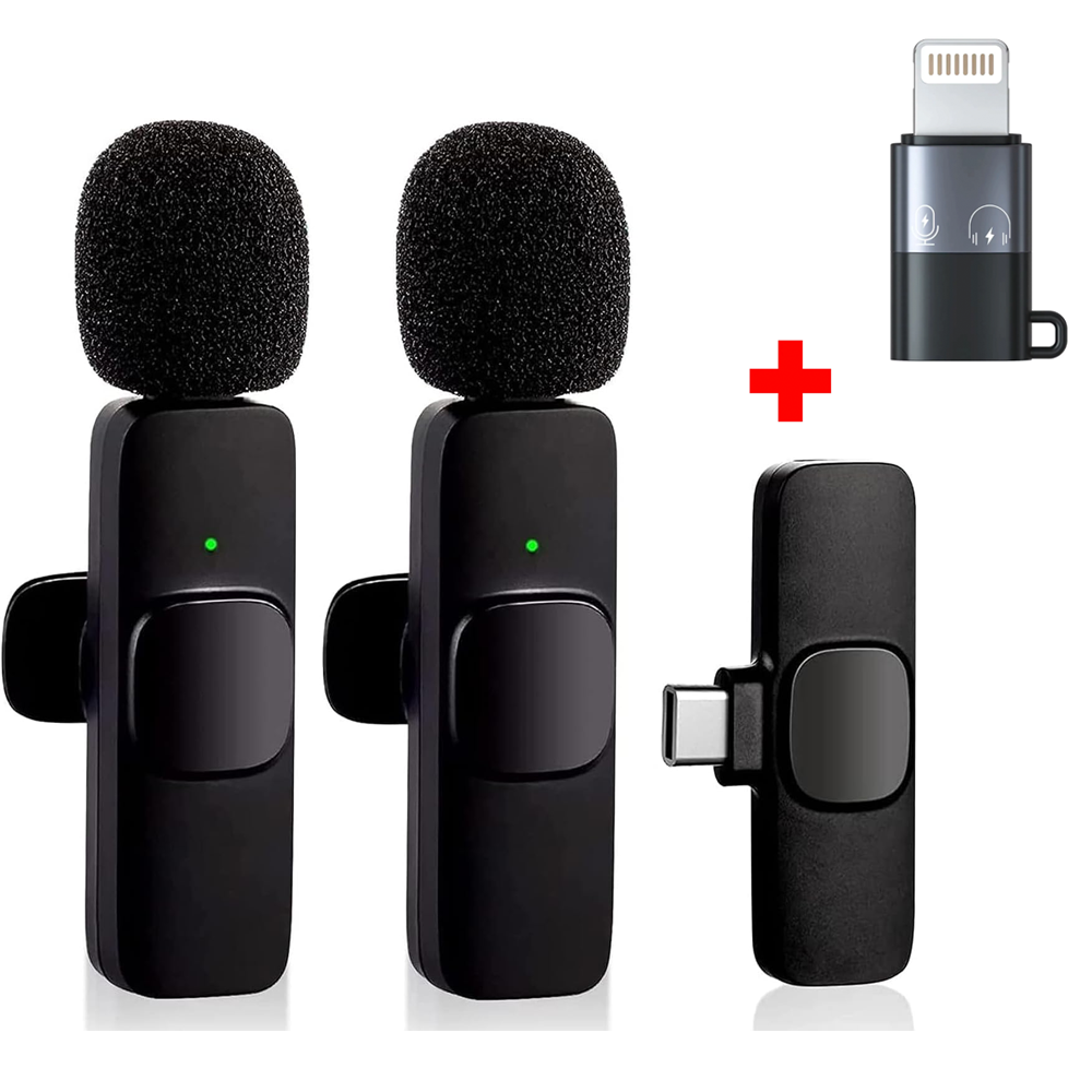 Микрофон петличный беспроводной K9 для телефонов с Type-C с адаптером Type-C на Lightning - фото 2 Микрофон петличный беспроводной K9 для телефонов с Type-C с адаптером Type-C на Lightning - фото 2