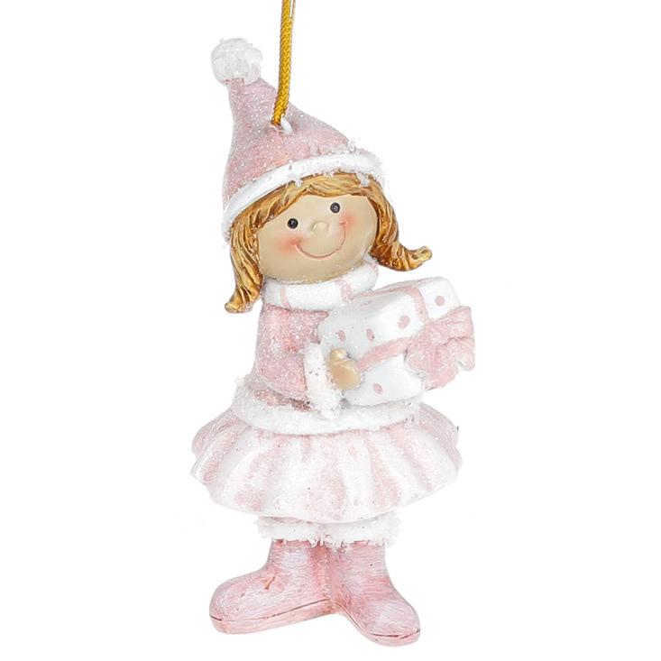 Декоративная подвесная фигурка BonaDi Девочка с подарком (823-051)