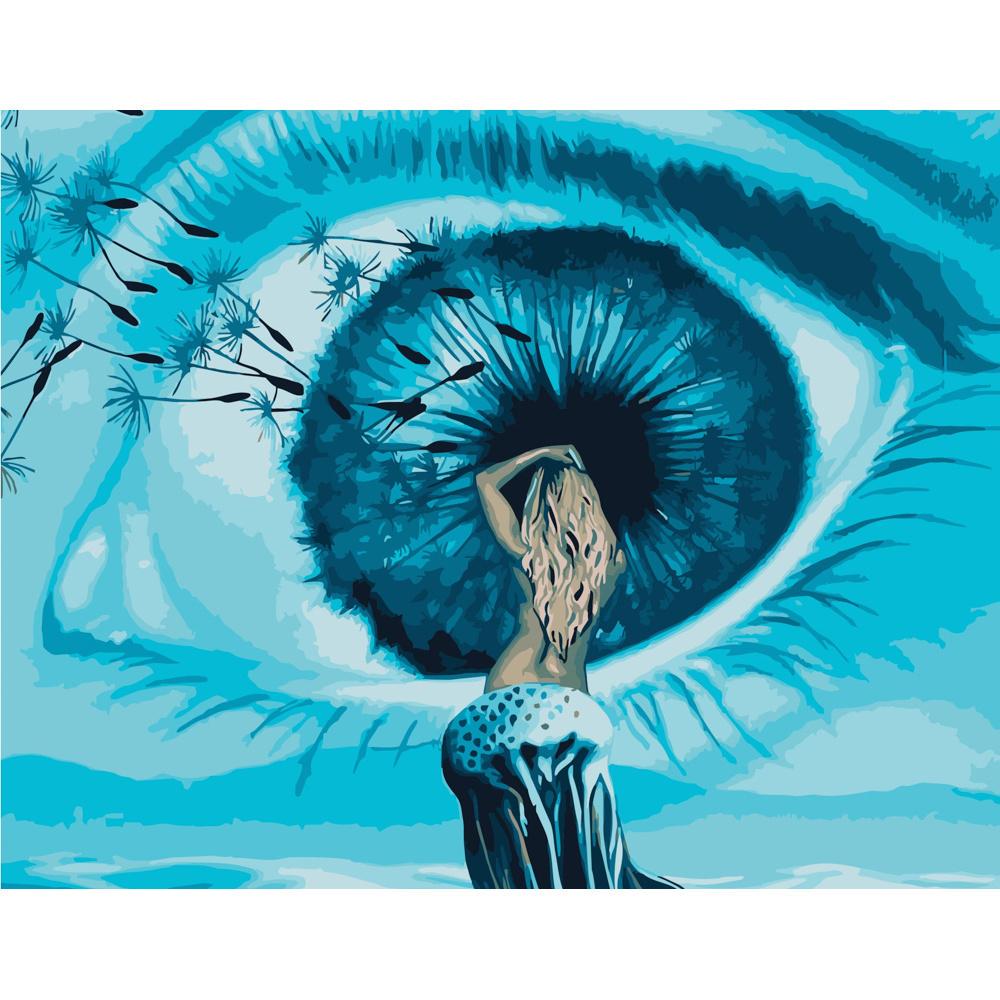 Картина по номерам Strateg Премиум Пронзительный глаз 40x50 см (DY039)