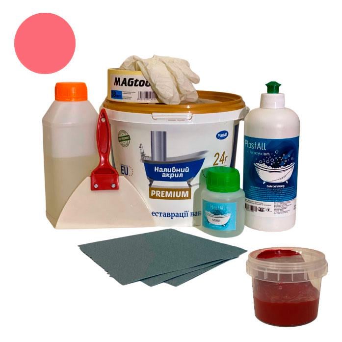 Акрил для ванн реставрации Plastall Premium 1,5 м 2,9 кг Красный (15175748)