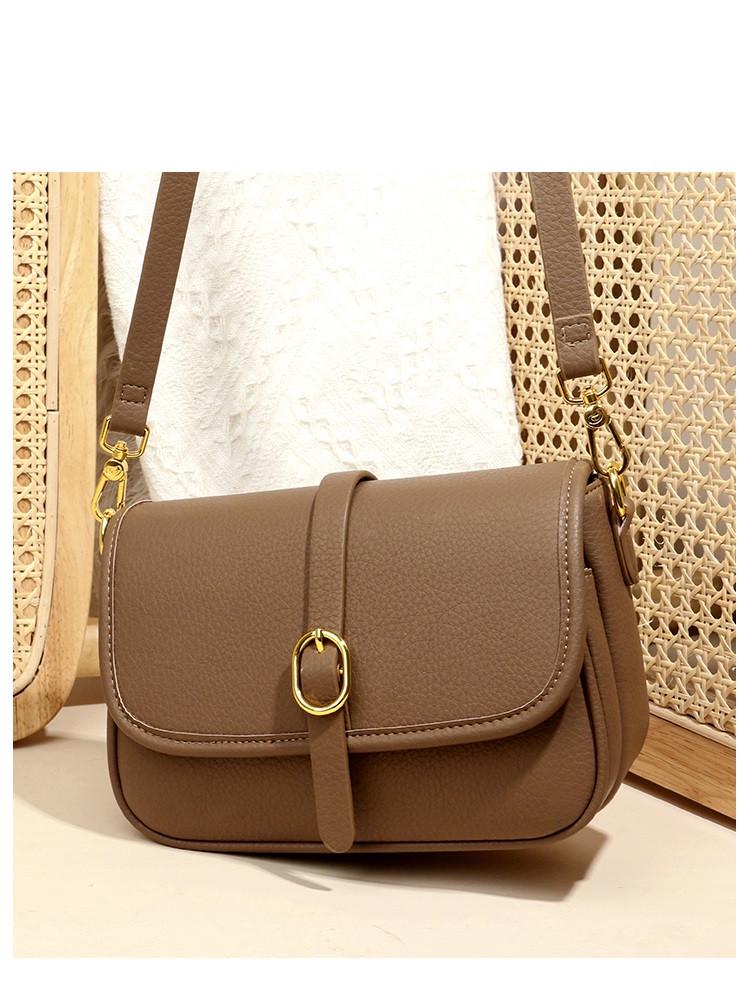 Сумка шкіряна жіноча КиП з двома ремнями в комплекті Темно-коричневий (2571121649)