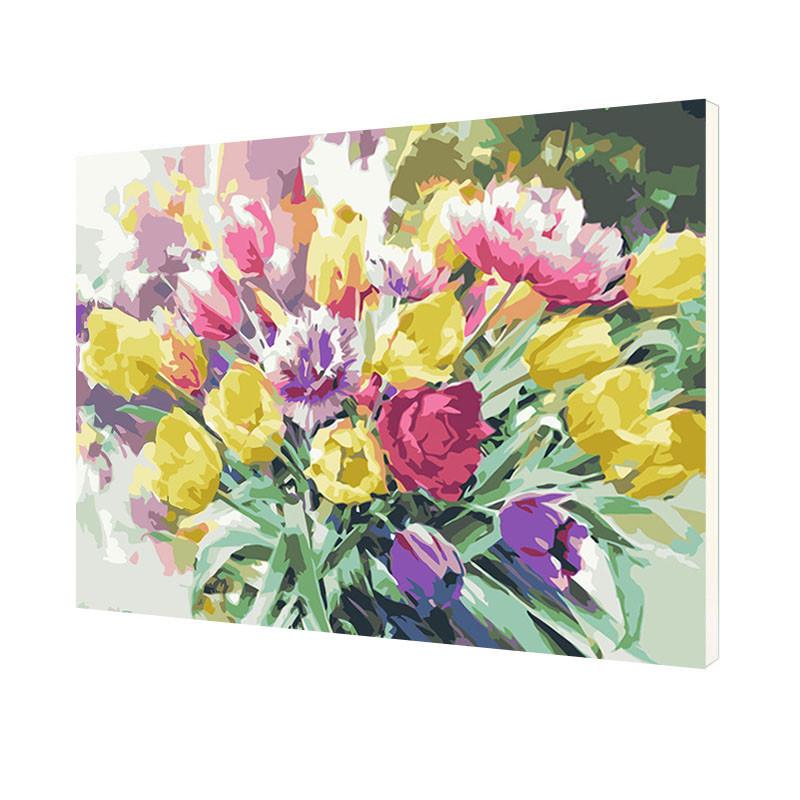 Картина по номерам Lesko DIY WH-80613 "Нежный букет"