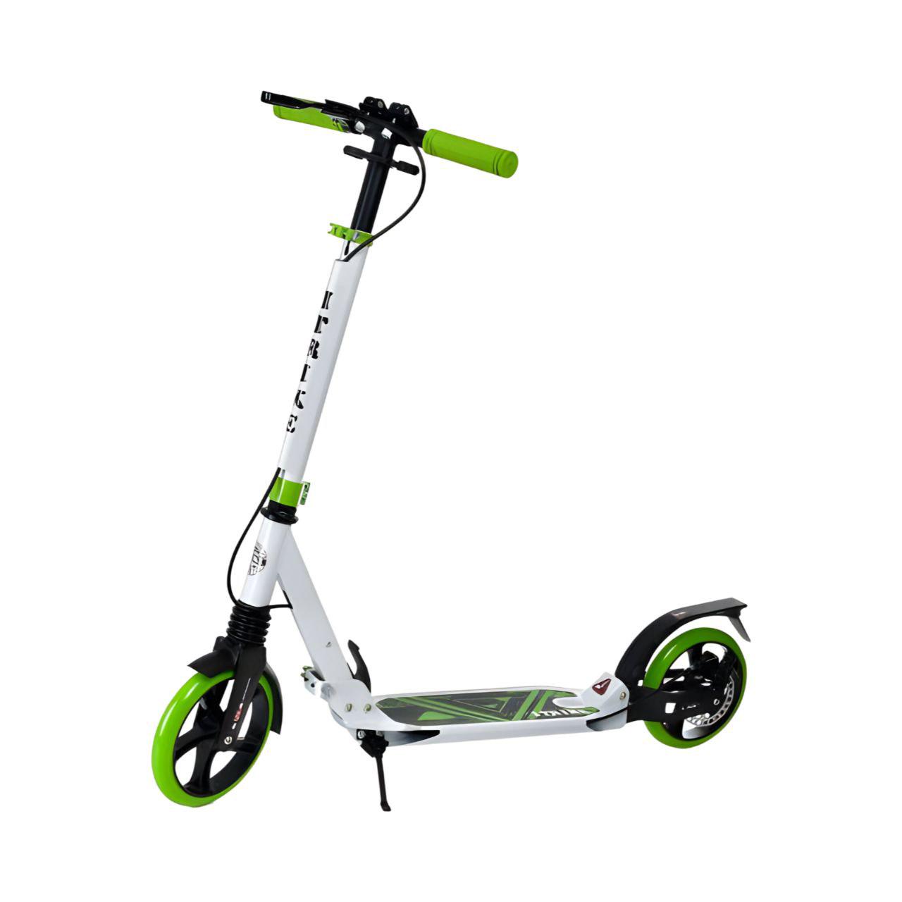 Самокат SR 2-018-11-WGR дорослий складаний/дискові гальма/амортизатори/замок/світловідбивач/підставка Зелений (25931180)