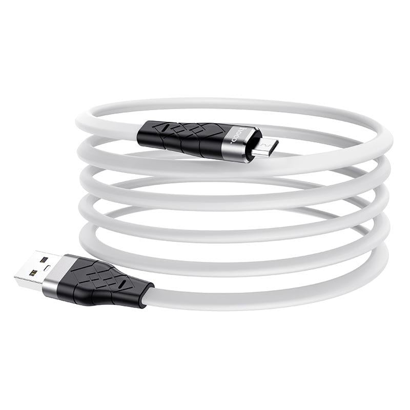 Кабель Hoco X53 Angel silicone charging data cable for Micro White