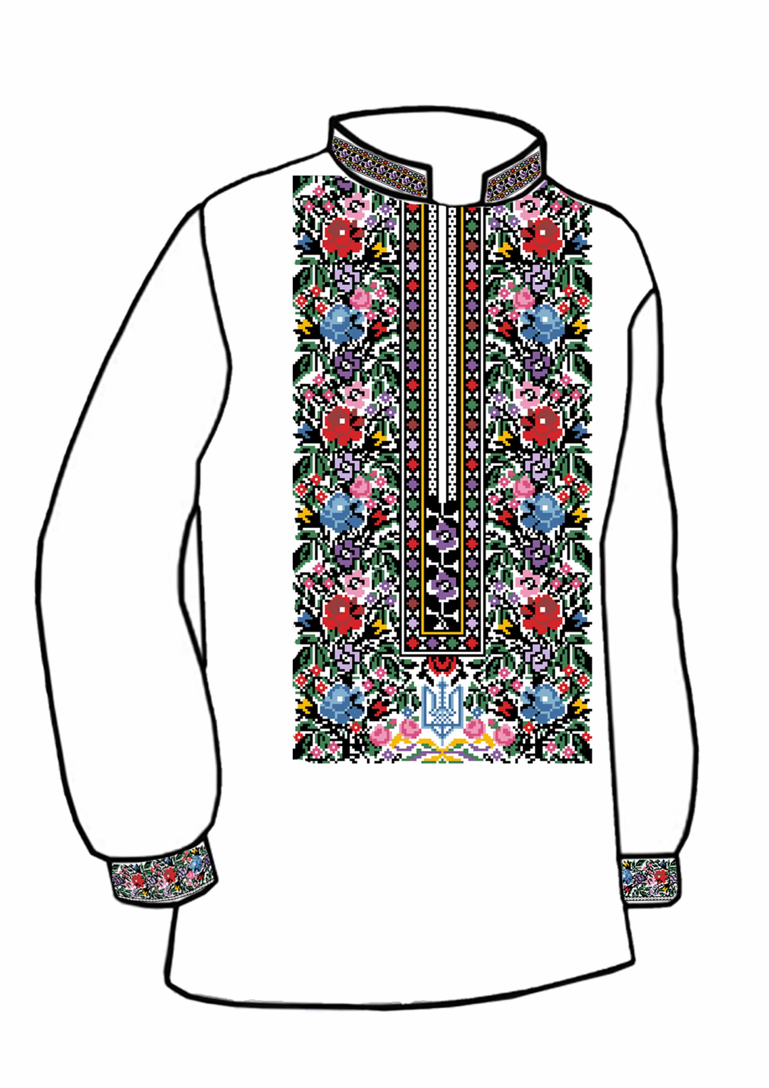 Заготовка для вишивки нитками або бісером сорочка СЧ-47 домоткане полотно