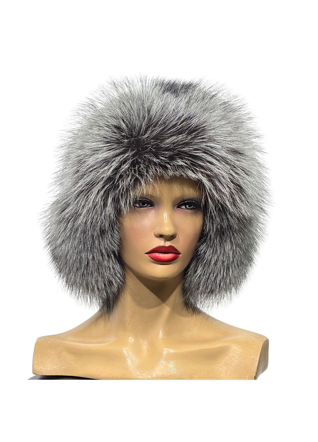 Шапка-ушанка зимняя унисекс Меховой стиль из натурального меха чернобурки XXS-XS Натуральный (514/B)