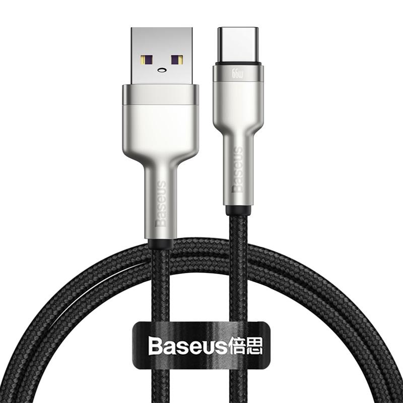 Кабель Baseus Cafule USB 2,0 to Type-C 66W 1 м Чорний (CAKF000101)
