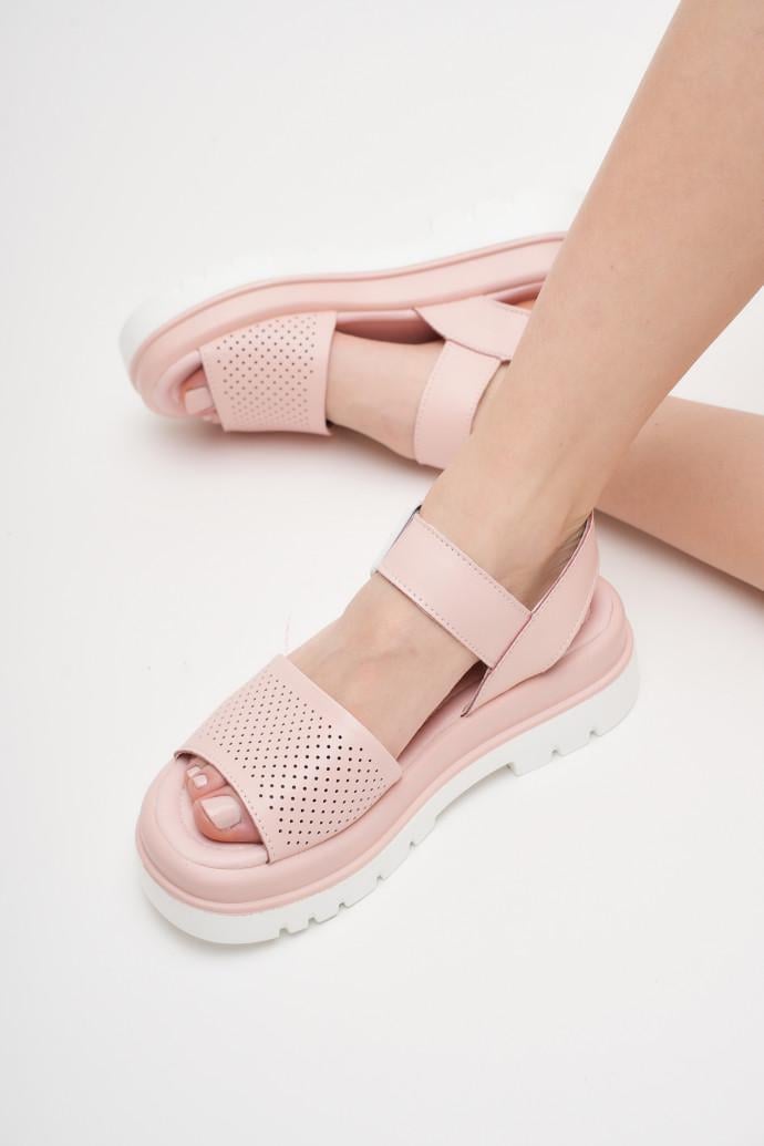 Босоножки женские AllShoes кожаные р. 41 Нежно-розовый (170466)