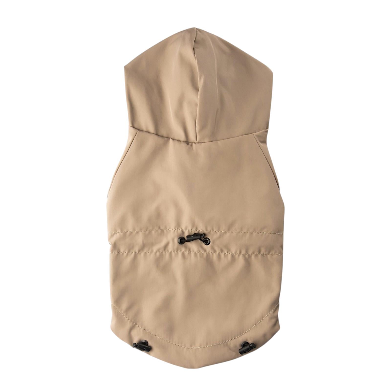 Дождевик с капюшоном для собак L Бежевый (0328)