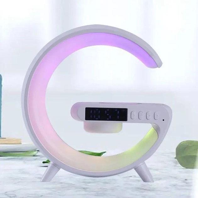 Ночник G63 мини с Bluetooth колонкой/беспроводной зарядкой 10W часами и RGB подсветкой - фото 11 Ночник G63 мини с Bluetooth колонкой/беспроводной зарядкой 10W часами и RGB подсветкой - фото 11