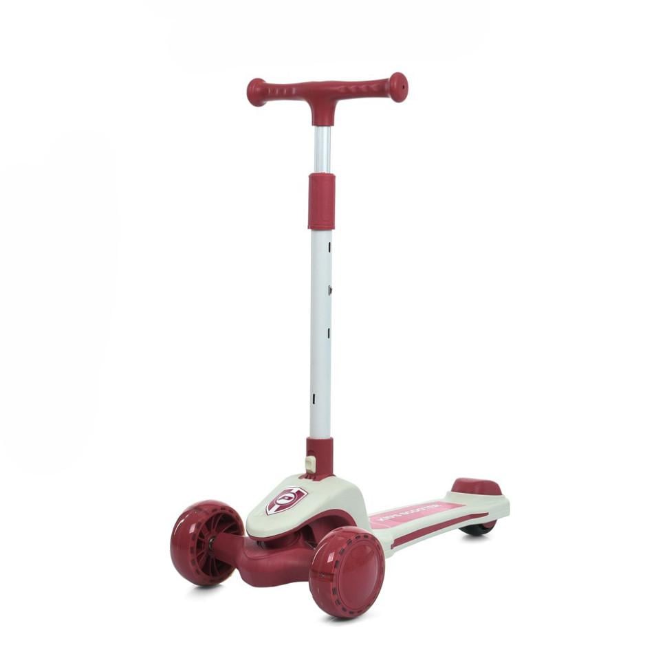 Самокат Bambi трехколесный с музыкой и светом для девочек Розовый (DS-171-S-384)
