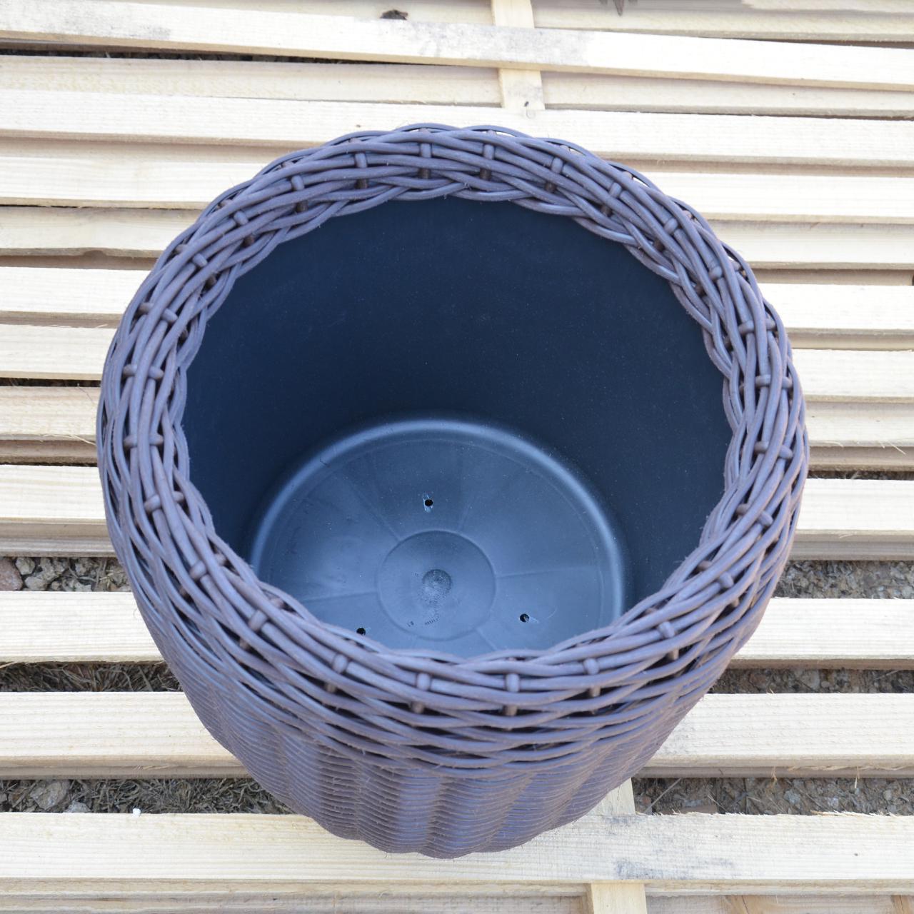 Кашпо высокое для цветов и растений из искусственного ротанга/ручной работы 16 л Чесаний венге - фото 5 Кашпо высокое для цветов и растений из искусственного ротанга/ручной работы 16 л Чесаний венге - фото 5