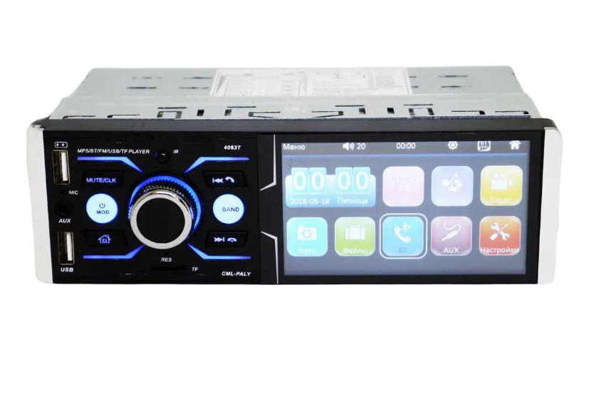 Автомагнітола 1DIN 4063T ISO 4,1'' RGB/MP3/USB/Bluetooth/AV-in (17500) - фото 1