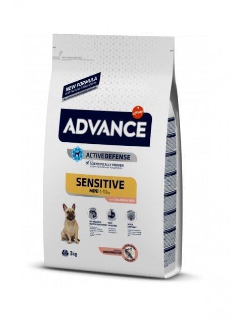 Корм сухой гипоаллергенный для взрослых собак маленьких пород Advance Dog Sensitive Mini Salmon лосось 3 кг (921515/8410650215150)