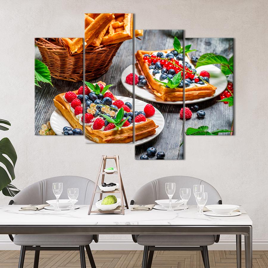 Настенний декор Хрустящие бельгийские вафли с яркими ягодами 149x106 см (A546-4)