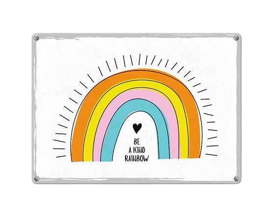 Табличка металлическая Be a kind rainbow 26х18,5 см (MET_20J033_WH)