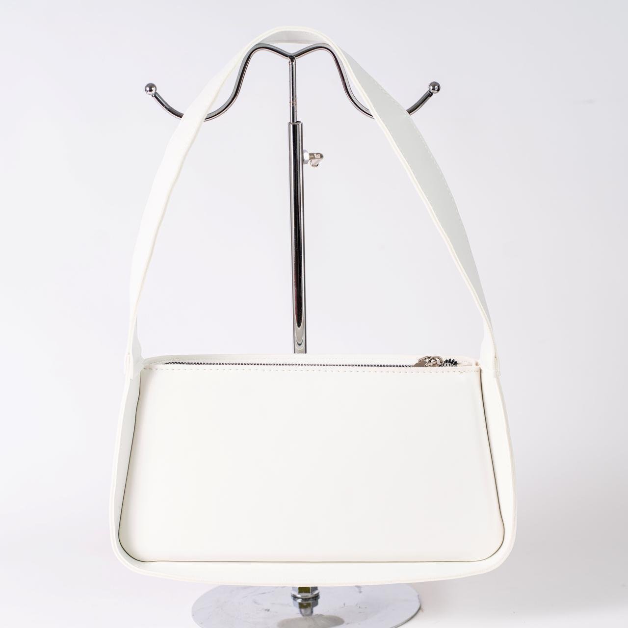 Сумка женская багет из глаткой экокожи XENIA № 24-22 из эко-кожи Белый - фото 1
