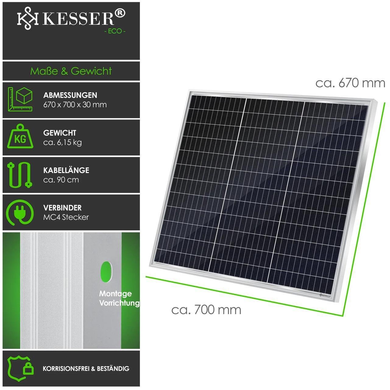 Солнечная панель фотоэлектрическая KESSER моно 100 Вт - фото 3 Солнечная панель фотоэлектрическая KESSER моно 100 Вт - фото 3