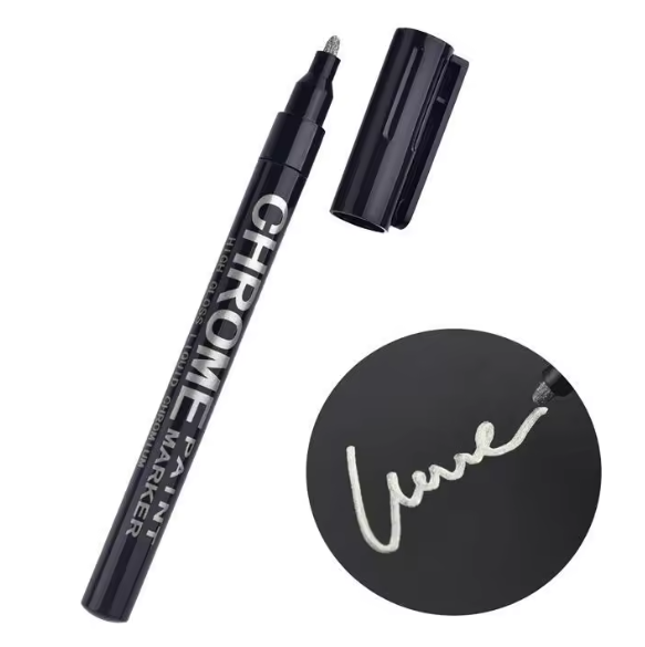 Маркер зеркальный для декора и рукоделия Серебро (f625161f) - фото 2 Маркер зеркальный для декора и рукоделия Серебро (f625161f) - фото 2