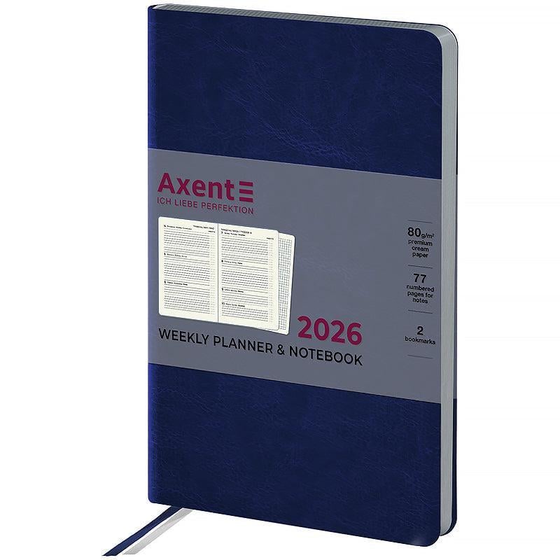 Еженедельник датирован 2026 Axent Partner City Soft 125х195 мм 192 стр. Синий (8521-26-02-A)