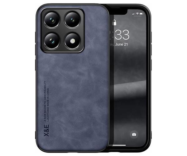 Кожаный чехол - накладка X&E для Xiaomi 14T с металлической вставкой Синий Кожаный чехол - накладка X&E для Xiaomi 14T с металлической вставкой Синий