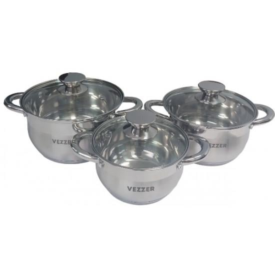Набор кастрюль Vezzer с 5-слойным дном (VZ12141-6) - фото 1 Набор кастрюль Vezzer с 5-слойным дном (VZ12141-6) - фото 1
