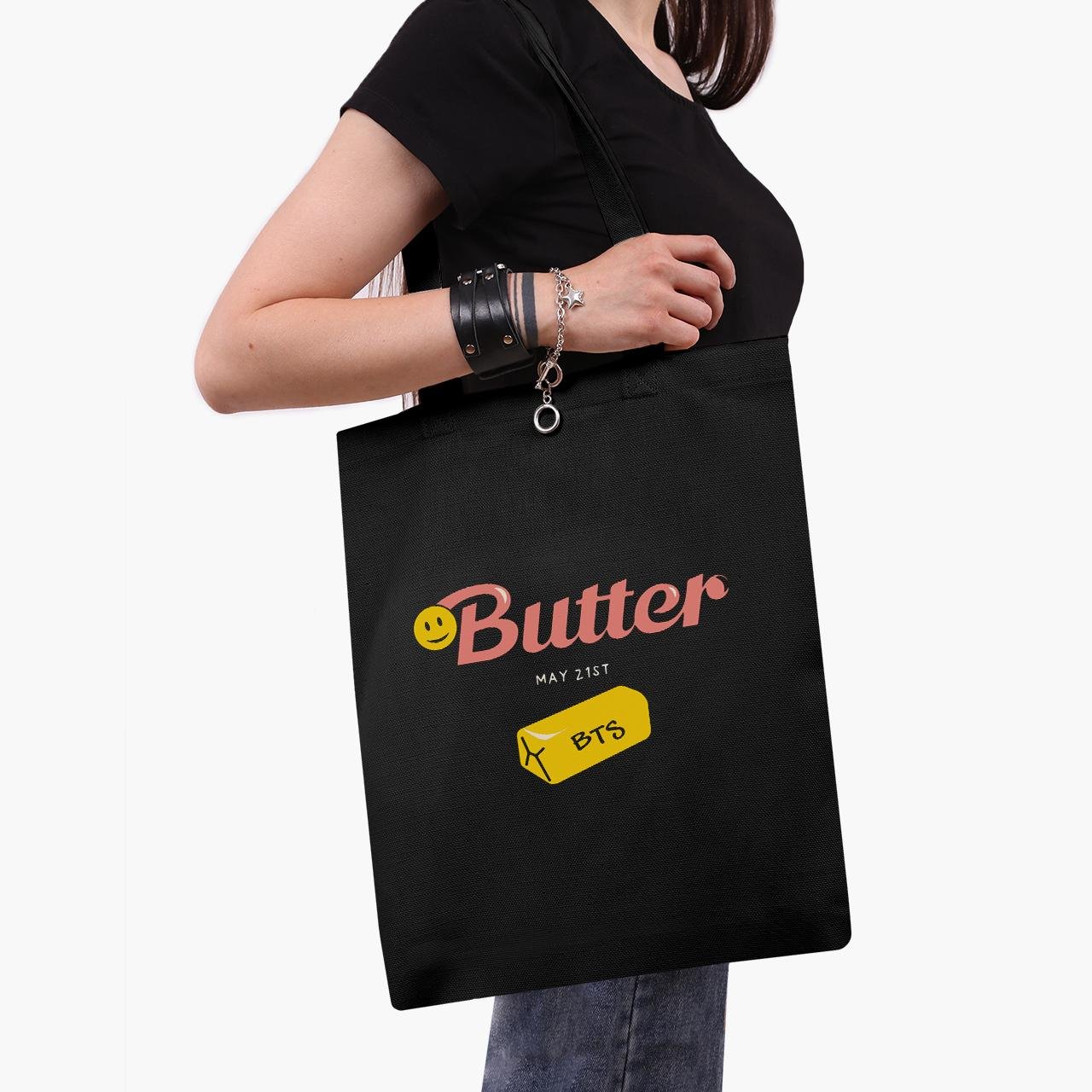 Еко сумка шоппер Butter BTS 41x35 см Чорний (9227-3257-BK)