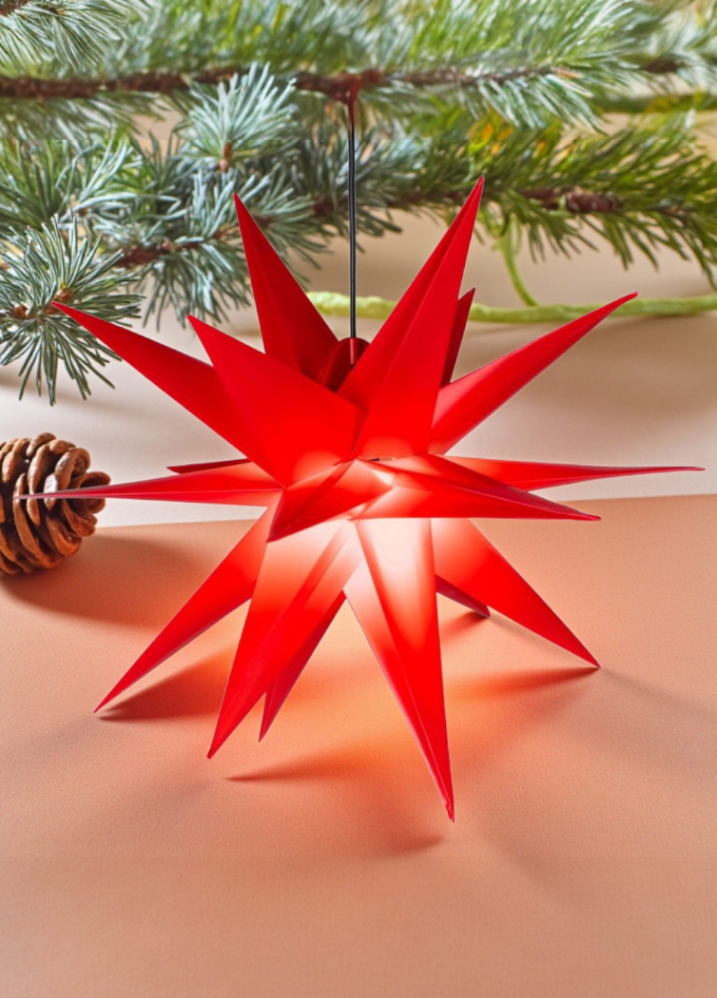 Рождественская звезда Livarno Home Christmas Star 6 Led 57x48x44 см Красный (7956) - фото 2