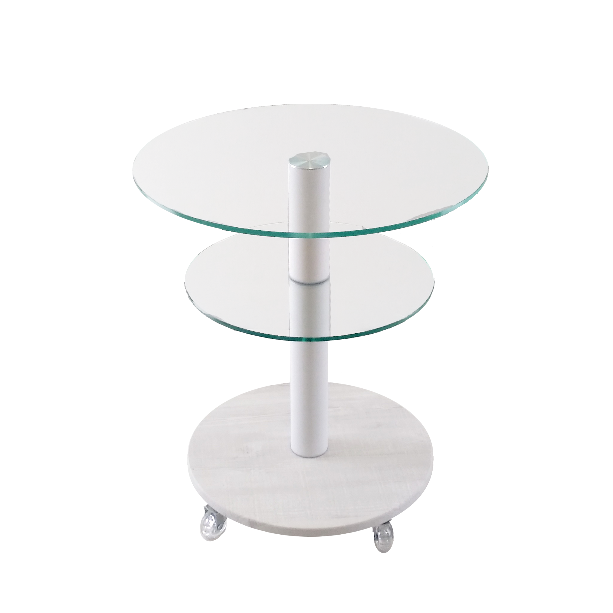 Стол журнальный стеклянный Commus Bravo Light K clear-sosnak-wtm60 Белый (433870190)