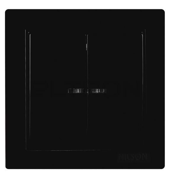 Вимикач двоклавішний Nilson Touran з підсвіткою Чорний (27549124)