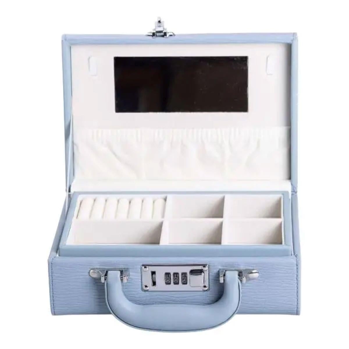 Ящик для украшений из экокожи 2 яруса с кодовым замком (HP-5-24BL)