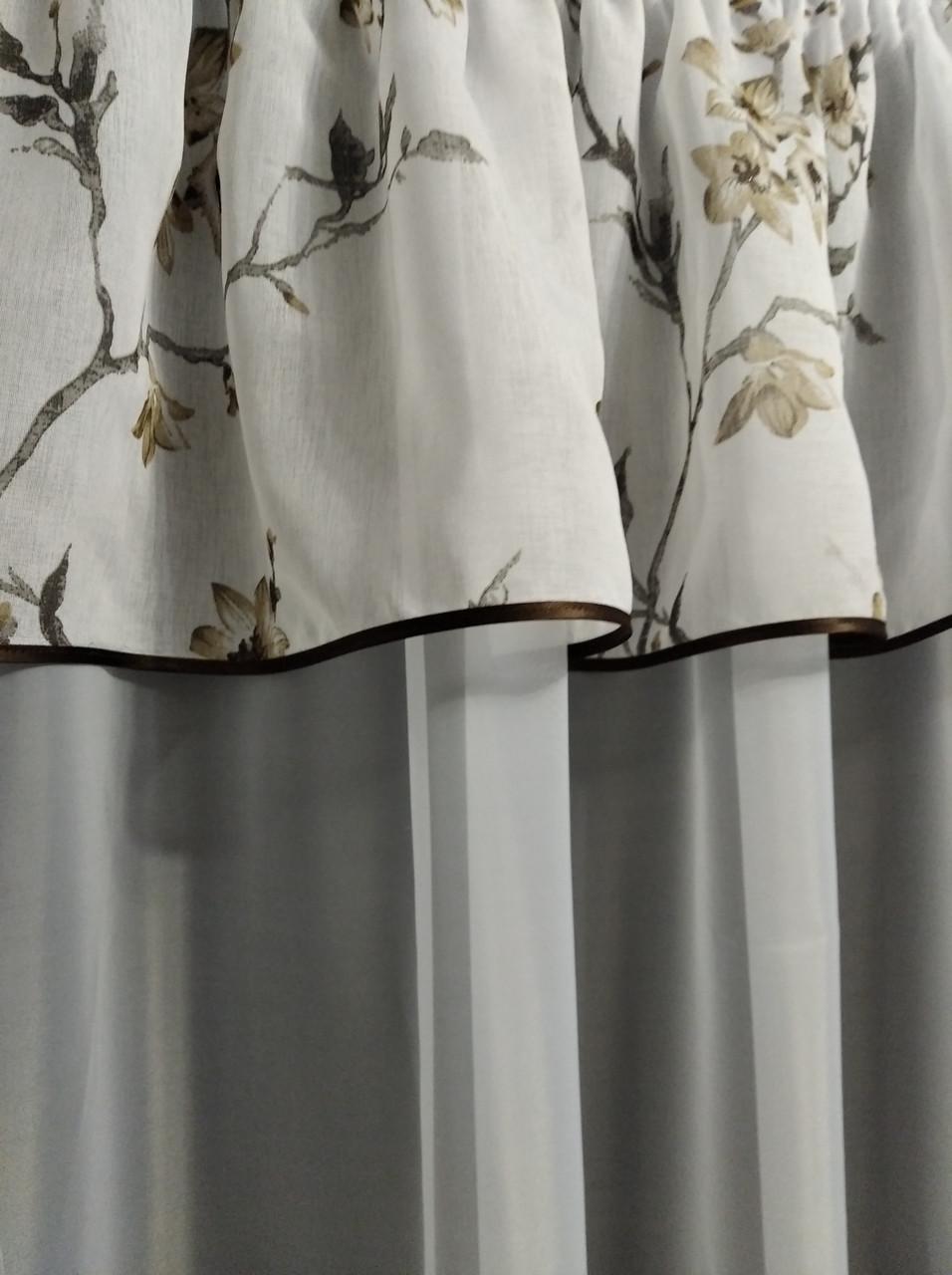 Фіранка з ламбрекеном і підхватами 3х1,65 м Білий - фото 3