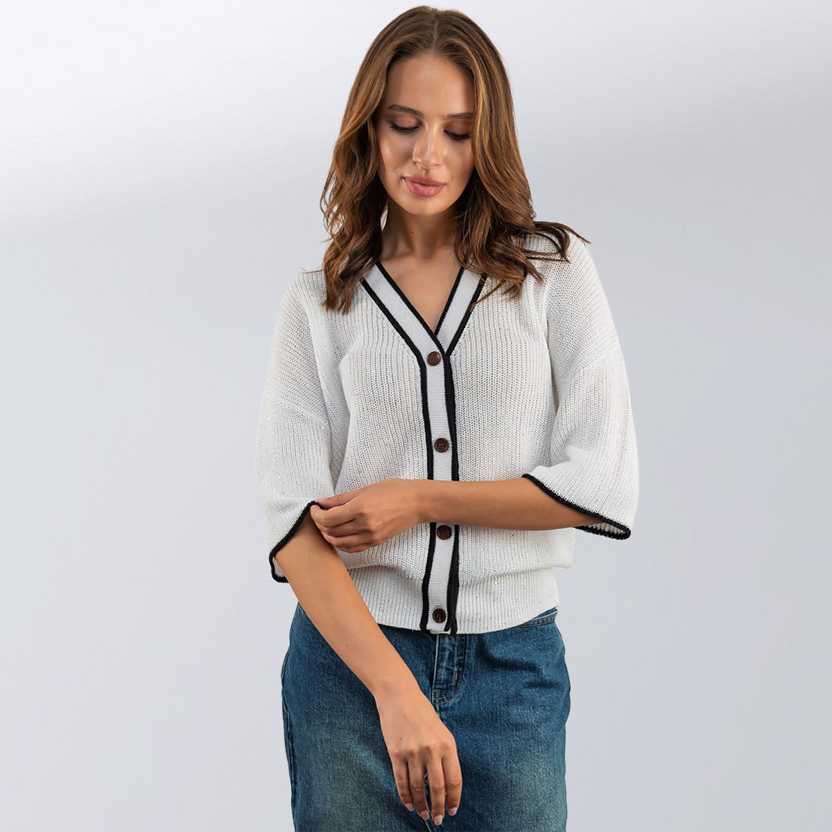 Кардиган з паєтками Brunello Cucinelli M Білий (2589902340) - фото 2 Кардиган з паєтками Brunello Cucinelli M Білий (2589902340) - фото 2