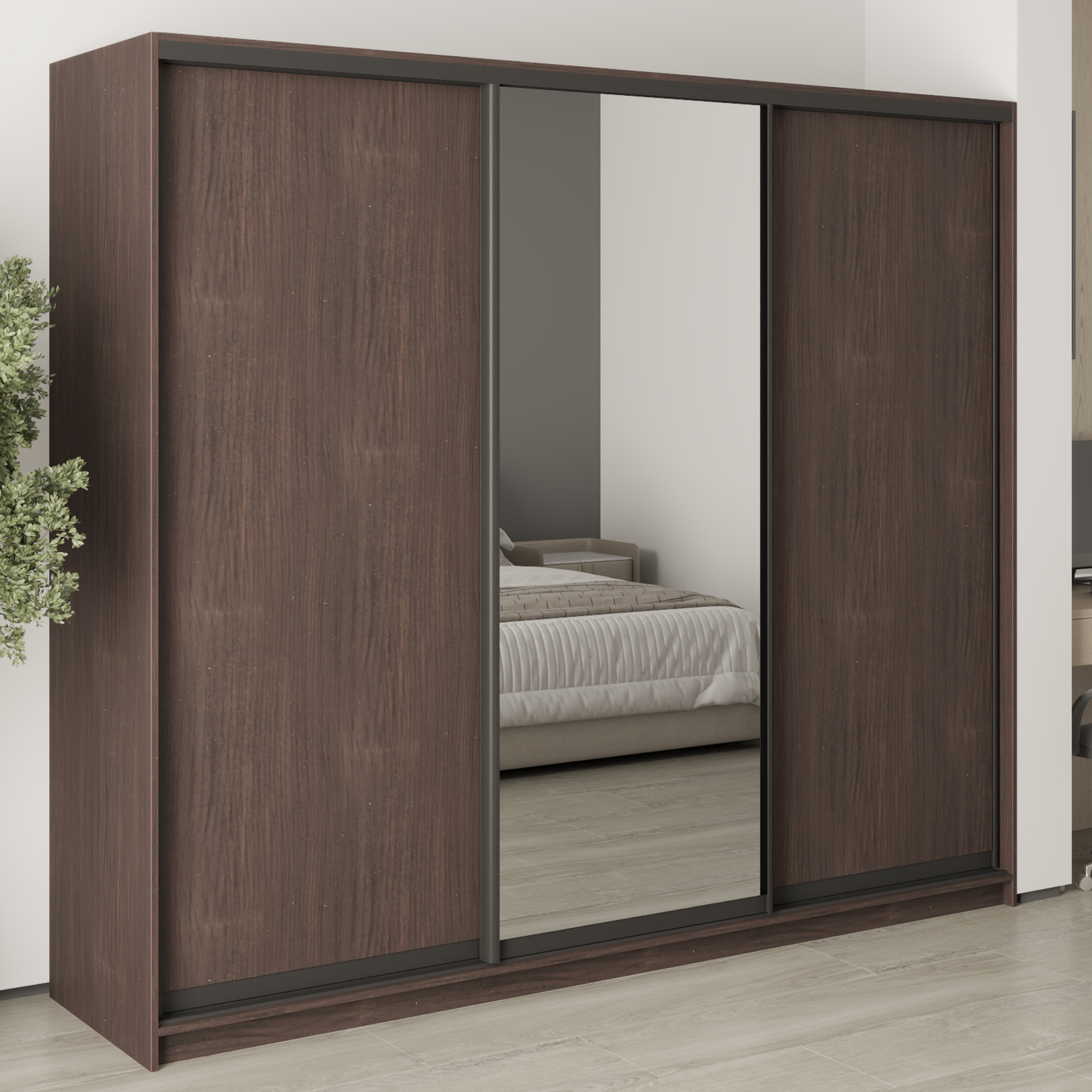 Шафа-купе тридверна Mebel Star Комбо BG MBS-9184 240х60х210 см Дуб ристрето (1009173)