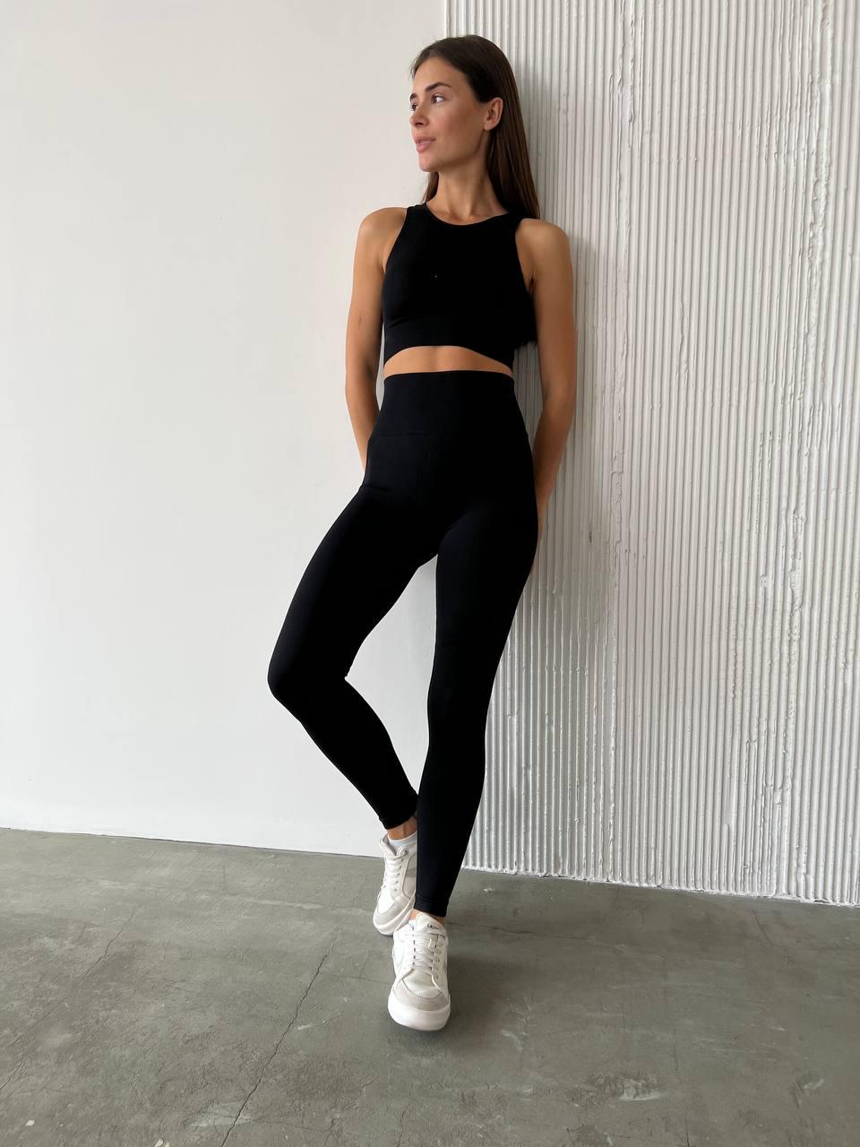 Лосины женские с эффектом утяжки и пуш ап M Черный (FS1696 M)