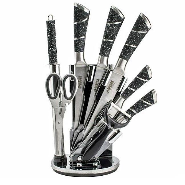 Набор кухонных ножей Benson BN-405 8 пр. на подставке (30149892ER)