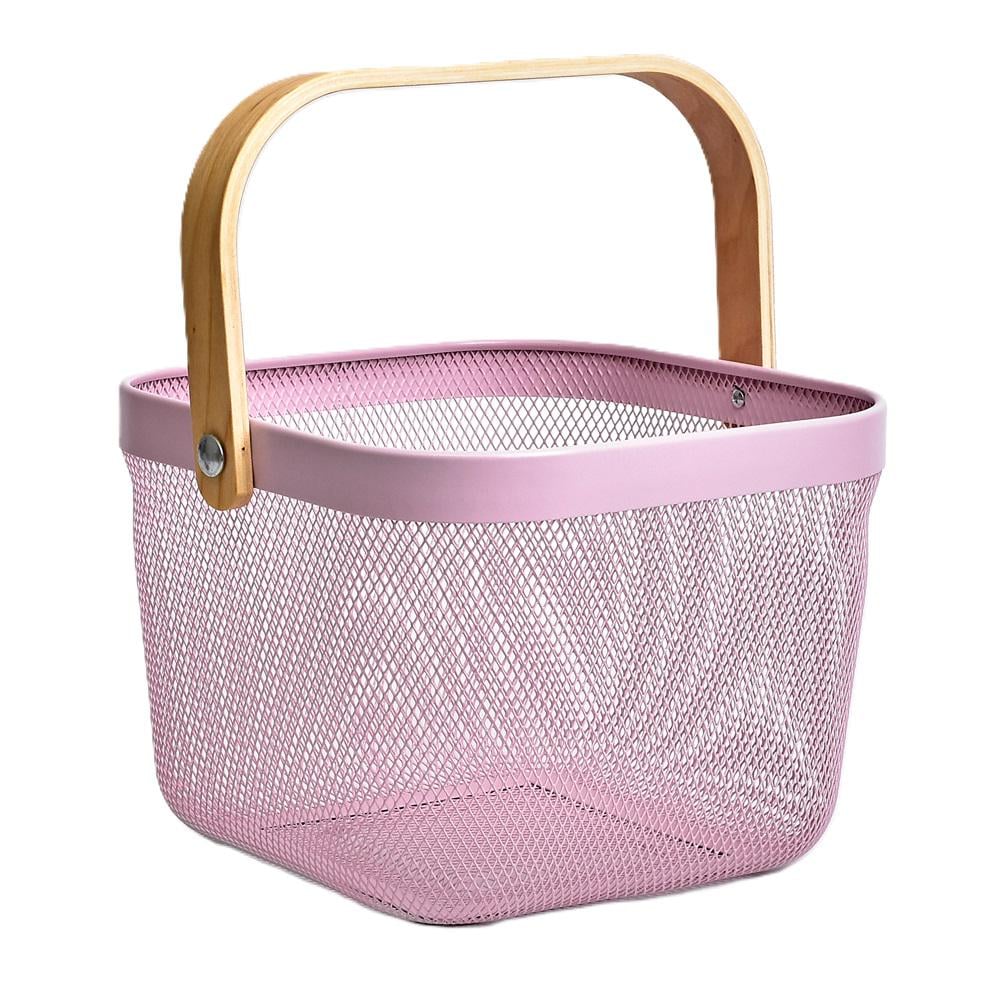 Корзина для хранения Stenson R92042 металл с ручками 24,5 см Розовый (602883) - фото 1 Корзина для хранения Stenson R92042 металл с ручками 24,5 см Розовый (602883) - фото 1