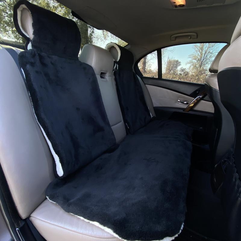 Накидка на сиденье автомобиля из овчины Sheepskin эко-шерсть задний комплект 50 см Черный (719) Накидка на сиденье автомобиля из овчины Sheepskin эко-шерсть задний комплект 50 см Черный (719)