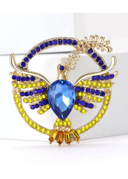 Брошка Птах Жовто-блакитний (98933389)