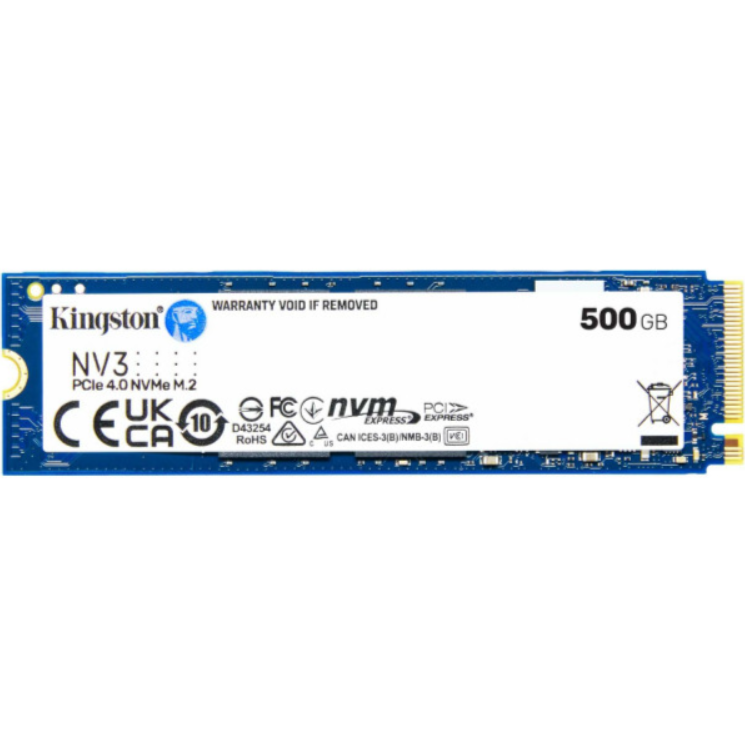 SSD-диск Kingston 500 GB NV3 M.2 2280 PCIe 4.0 x4 NVMe (SNV3S/500G#)