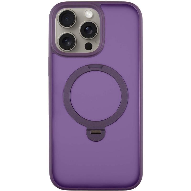 Противоударный чехол Metal Buttons with MagSafe Colorful HQ Ring для Apple iPhone 14 Pro Max (6.7") Purple