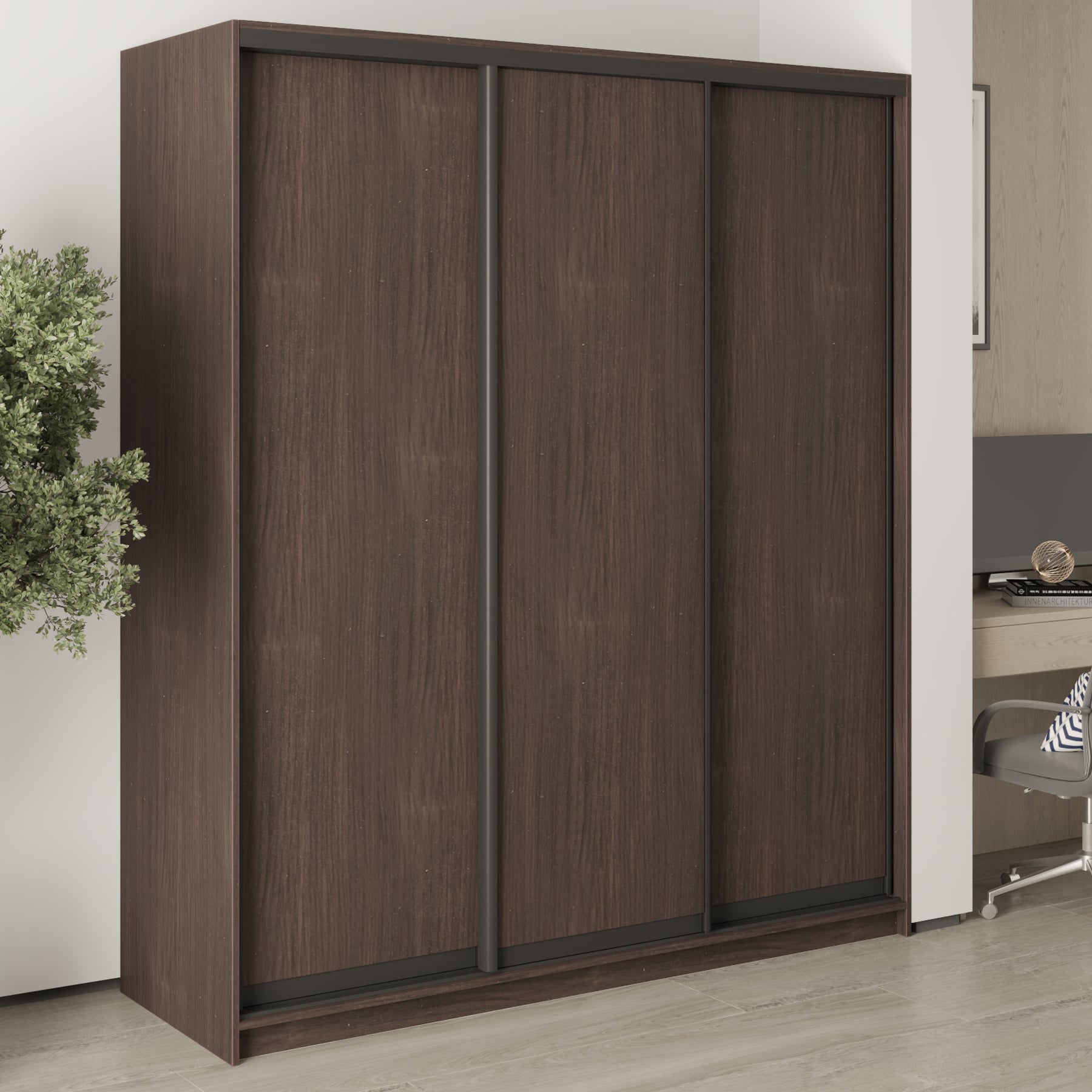 Шкаф-купе трехдверный Mebel Star Комбо BG MBS-8998 180х60х210 см Дуб ристрето (1008987) - фото 1