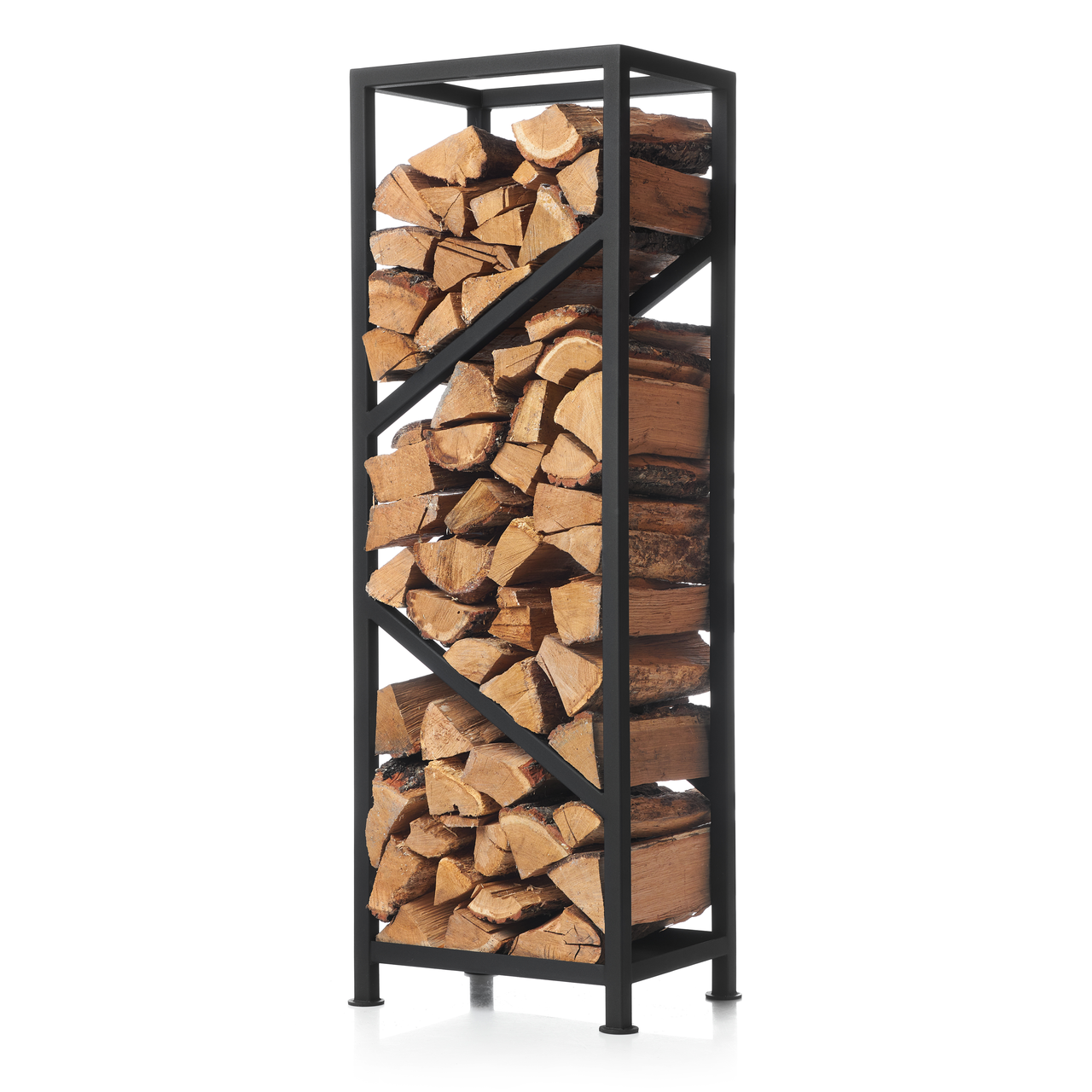 Дровница-стойка в стиле лофт Vican Vertical 1200x300x400 мм металлическая Черный (91019)