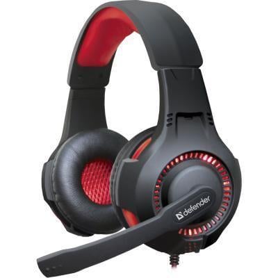 Гарнитура игровая Defender Warhead G-450 USB подсветка Черно-красный (36262289)