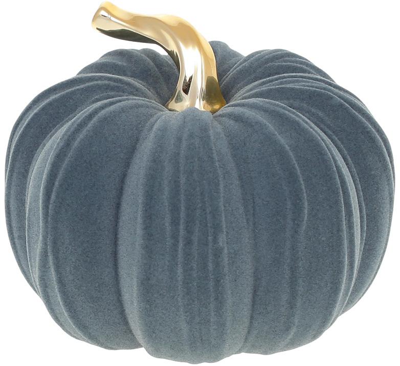 Керамическая фигурка Тыковка с бархатным напылением 15х15х11,5 см Сине-серый с золотом (BD-733-499)