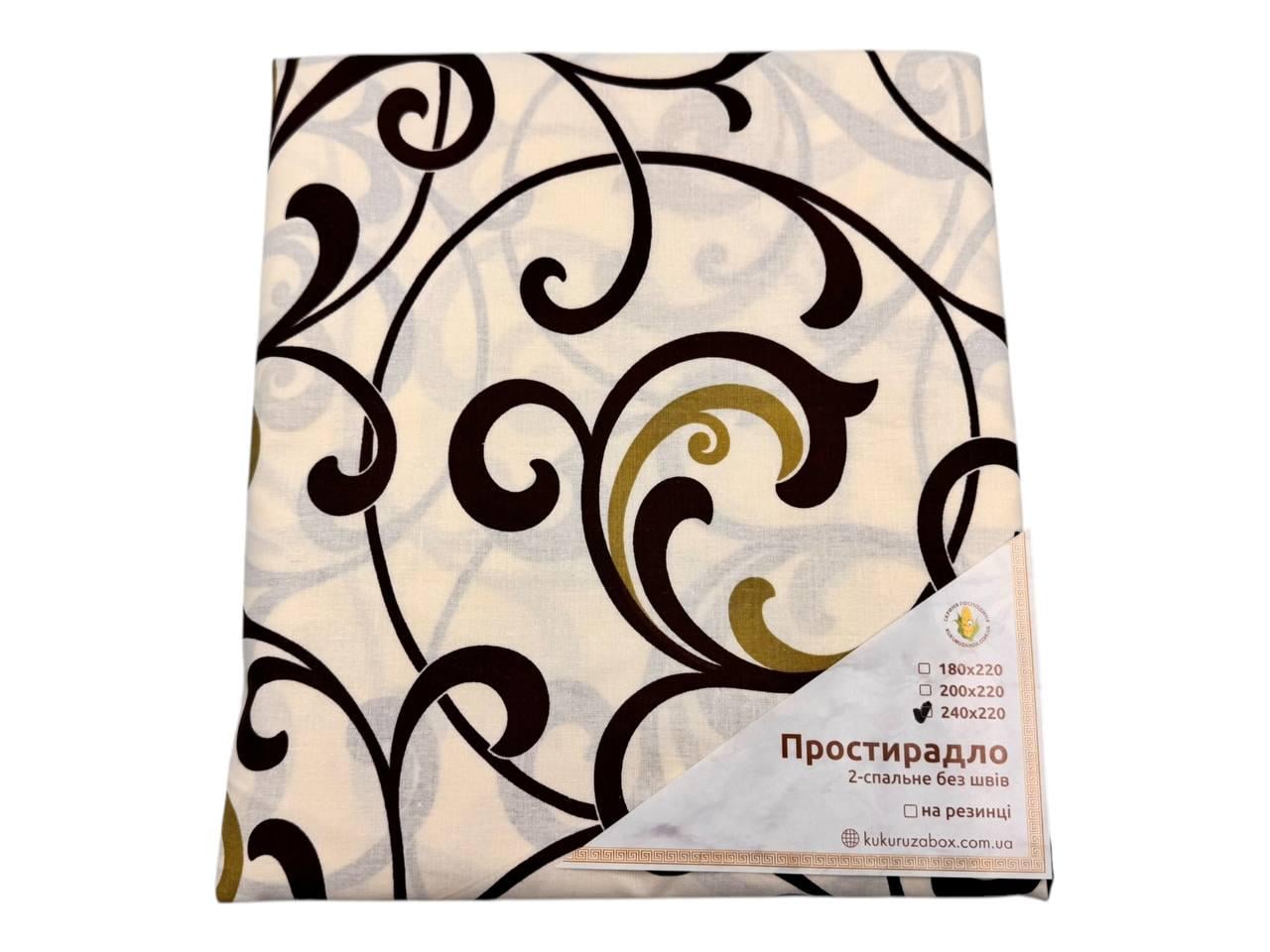 Простынь Вензель крупный 240х220 см (G-5400beige/-240) Простынь Вензель крупный 240х220 см (G-5400beige/-240)