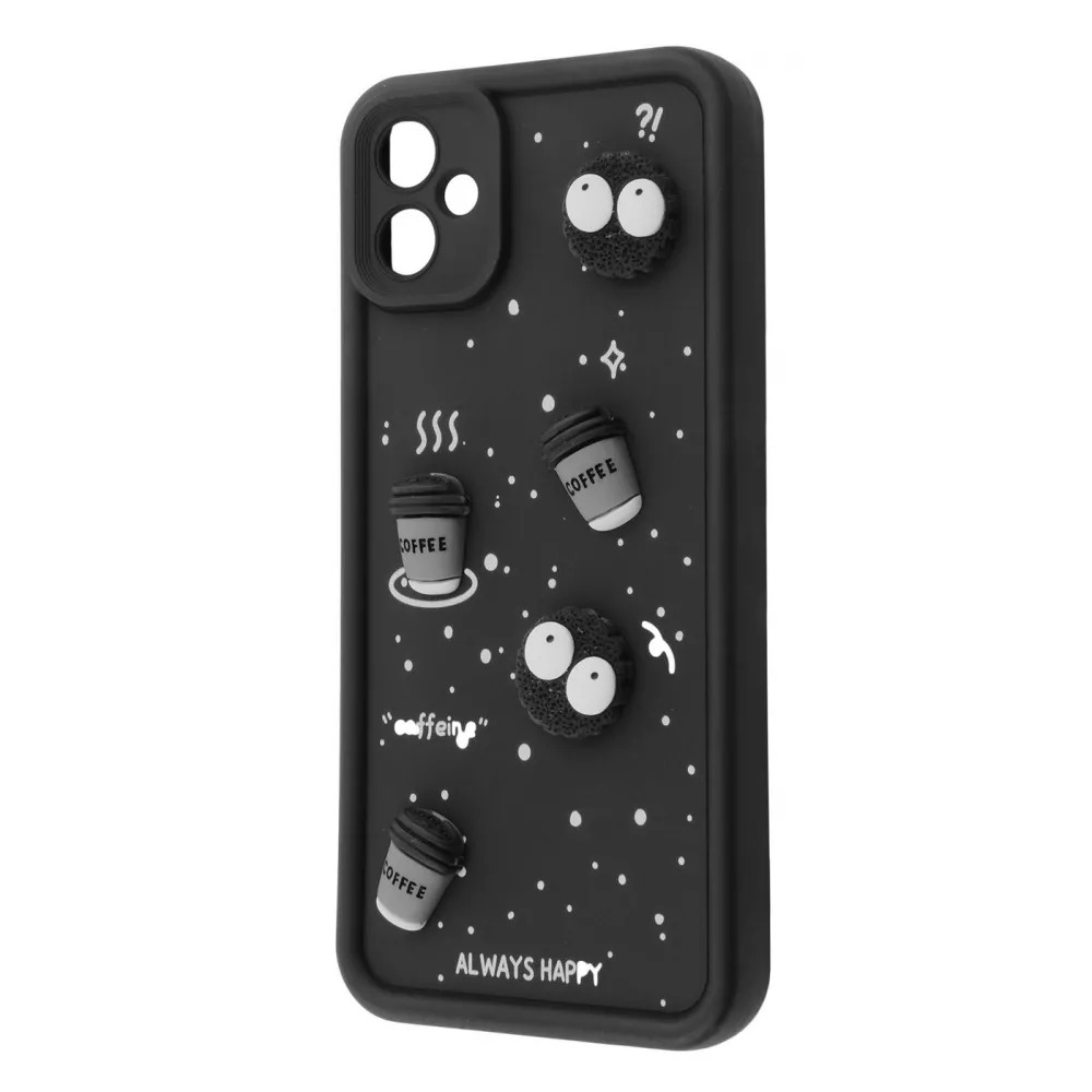 Захисний чохол PRC Pretty Things Case з рельєфним дизайном для Samsung Galaxy A06 Black/Coffee Захисний чохол PRC Pretty Things Case з рельєфним дизайном для Samsung Galaxy A06 Black/Coffee