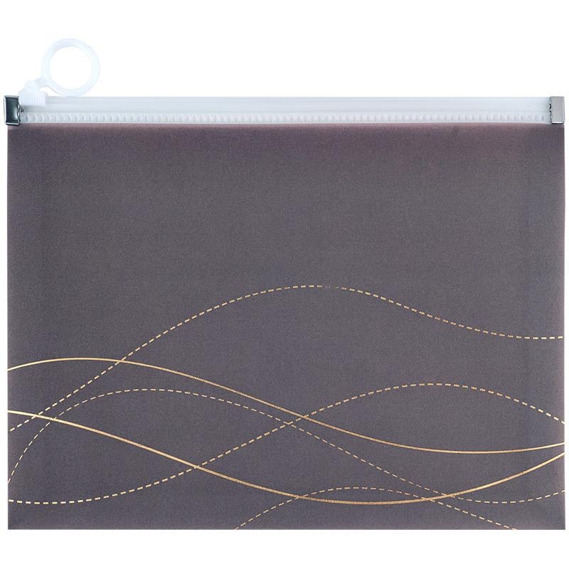 Папка на молнии zip-lock Axent Waves-4 A5+ Коричневый (1498-43-A)