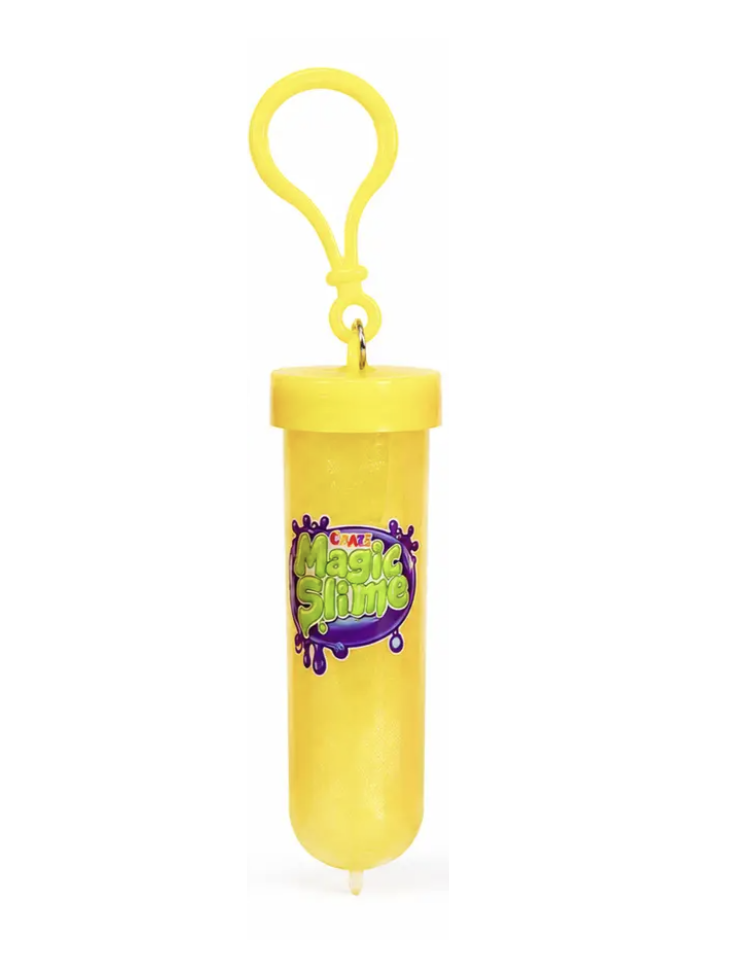 Слайм Craze Magic Slime в тубе с брелоком с блестками 20 мл Желтый (SKU-291.3)